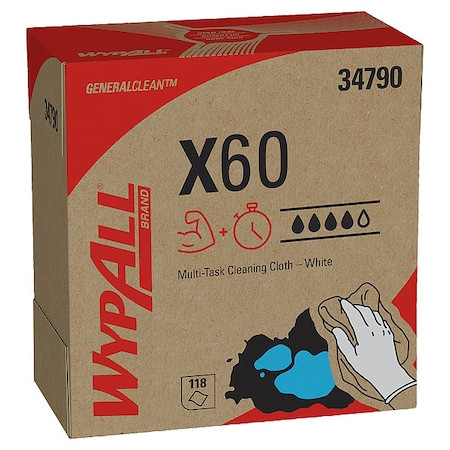 Kimberly-Clark Professional 34790 Wypall X60 Reusable Cloths 34790 Pop-Up White