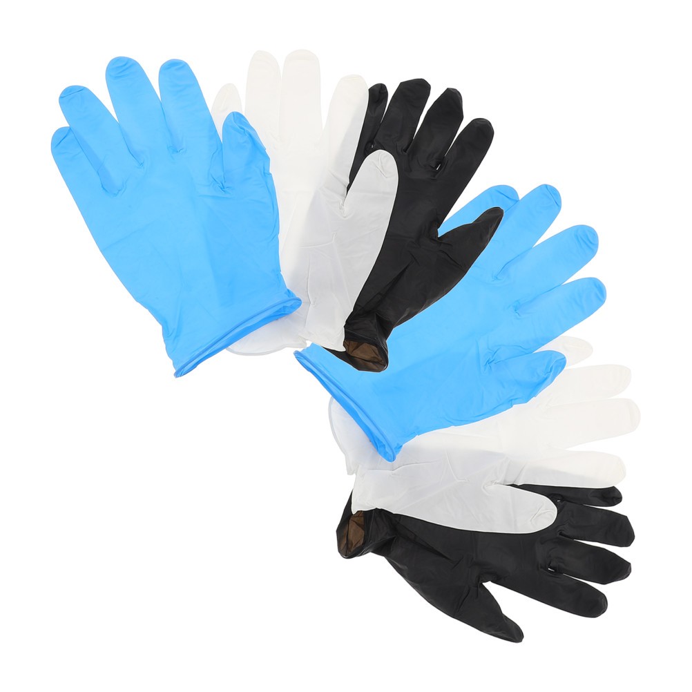 3 Pairs Durable Rubber Shop Gloves Nonslip Mechanic Gloves Assorted Colors