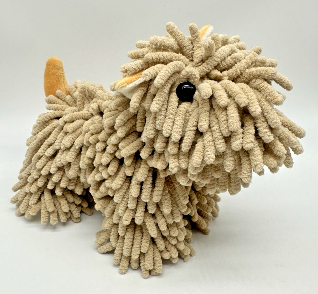 Brown Puppy Dog Microfiber Chenille Duster or Kids Stuffed Animal Plush Toy