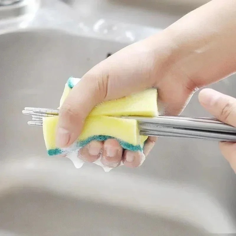 50 Pcs Double Sided Magic Cleaning Sponge Rust Remover Scrub Kitchen Tool Scrubs