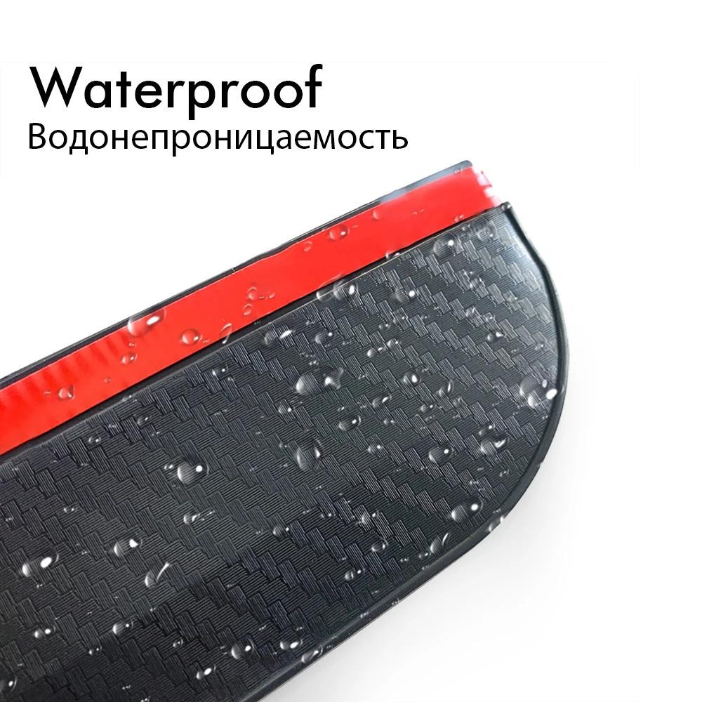 2pcs Car Rearview Mirror Rain Eyebrow Carbon Fiber Sun Visor Shade Cover Protect