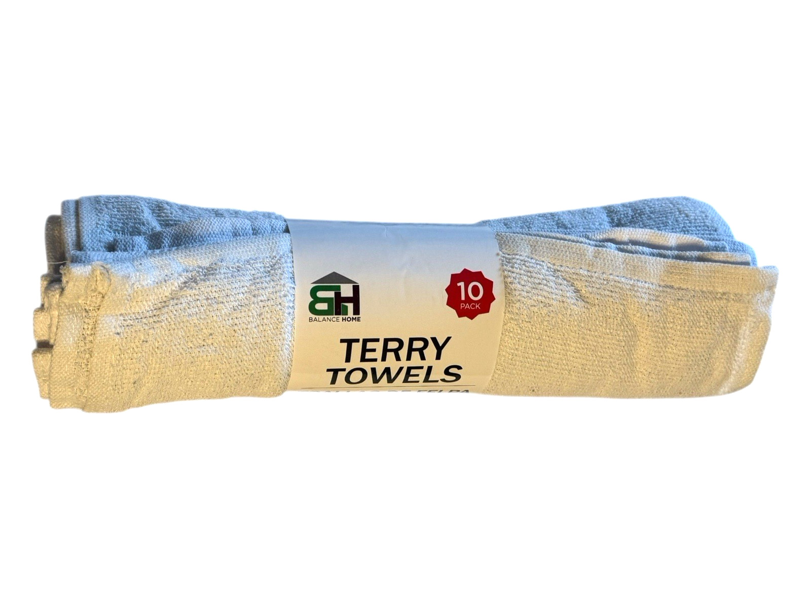 All Purpose 12″ x 12″ Terry Towels, 100% Cotton, 20 pcs (2 x 10 Packs) White