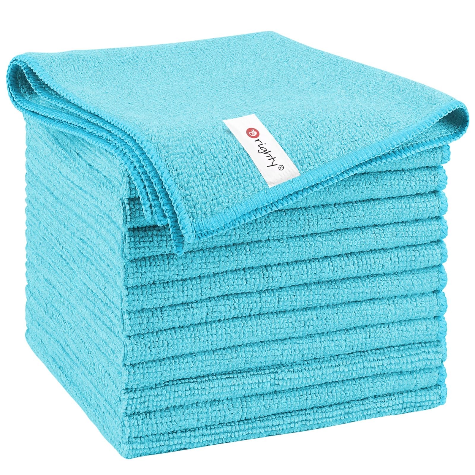 Microfiber Cleaning Cloth, Cleaning Rags, 12 Pack, 12×11 In, Blue | Microfiber