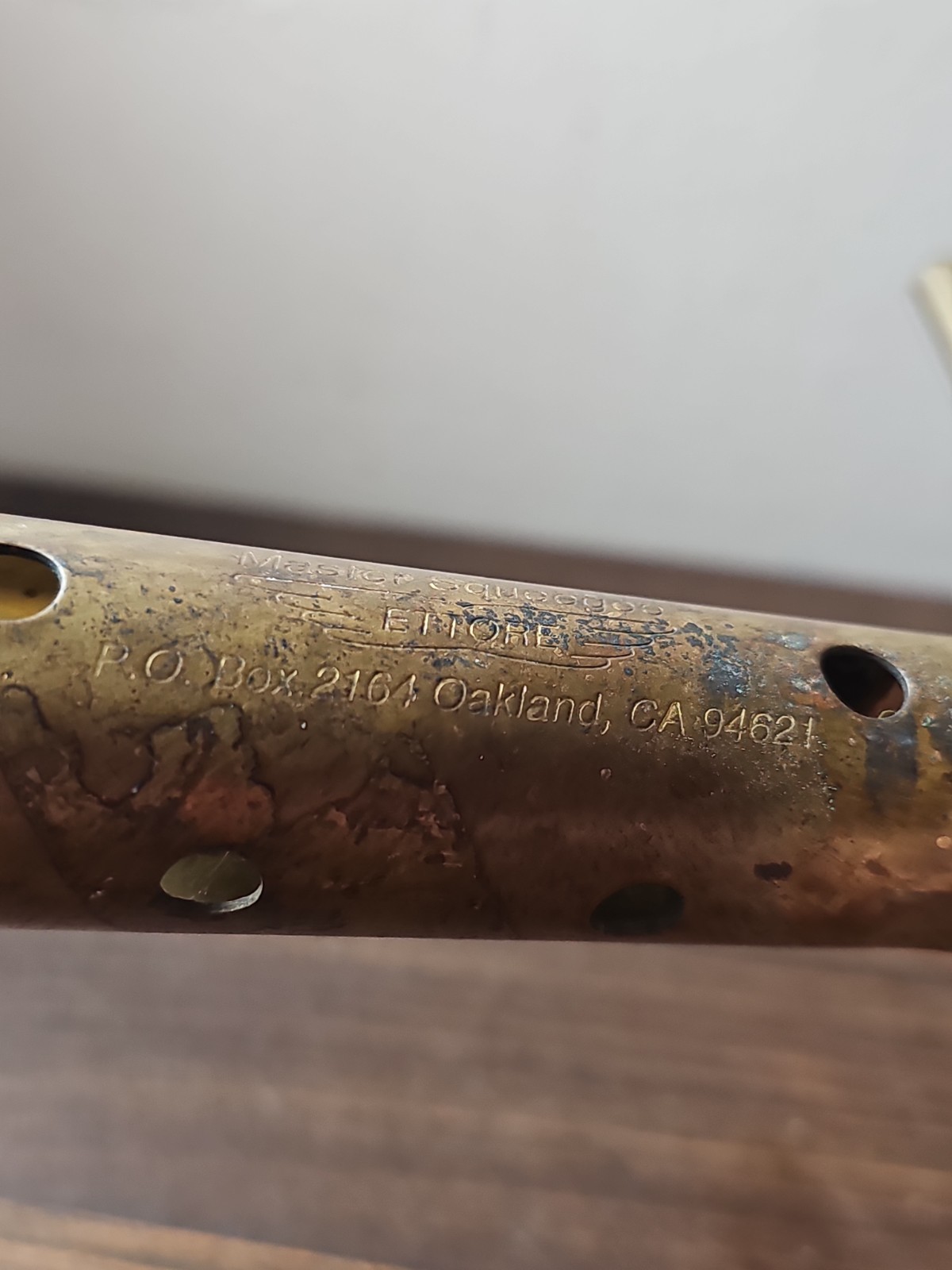 Vintage Complete Solid Brass Ettore Master Squeegee 7.5” Wide Hard To Find Rare