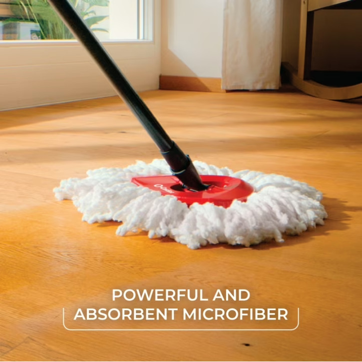 (4 pack) O-Cedar EasyWring Machine Washable Microfiber Spin Mop Head Replacement