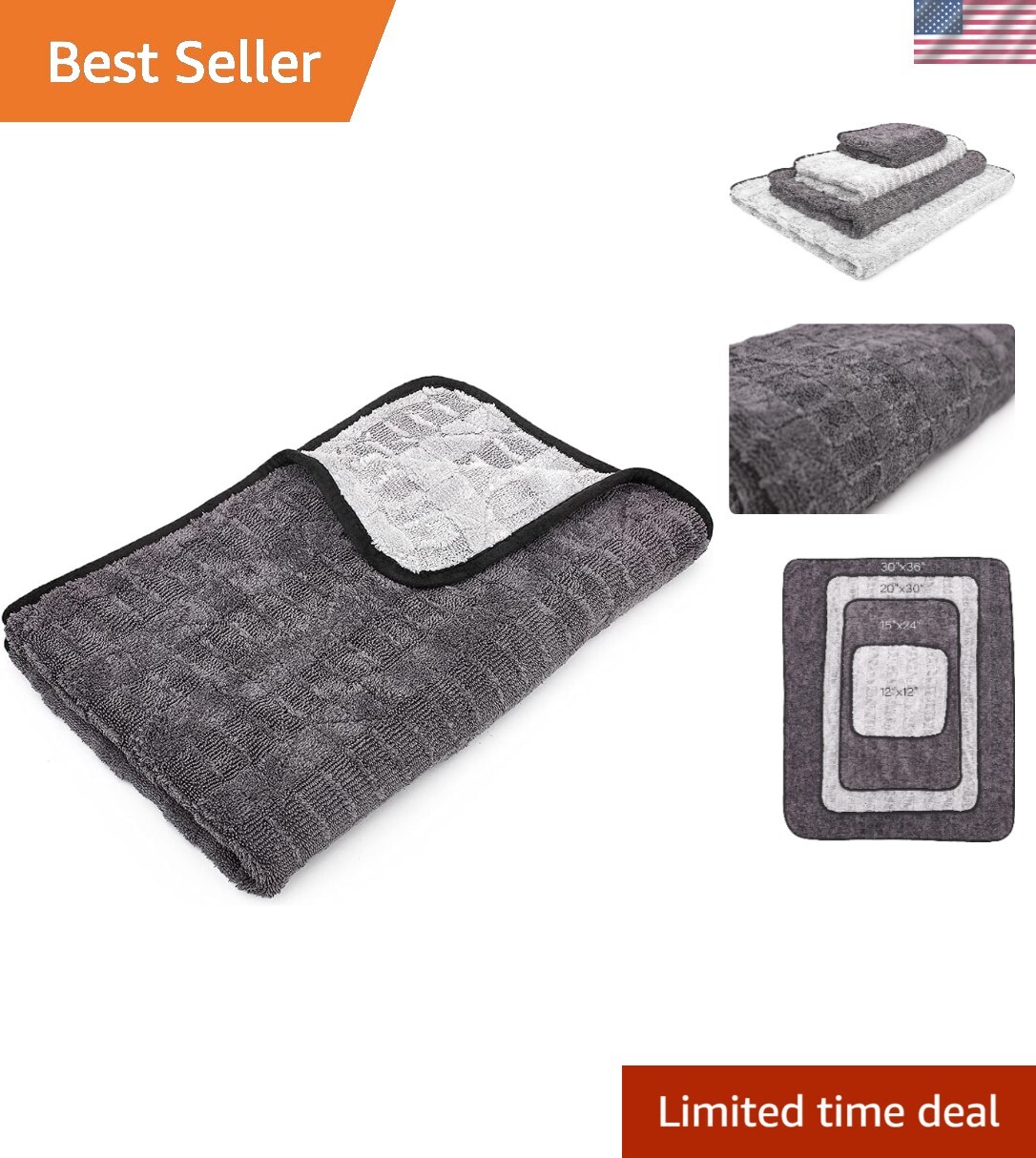 Gauntlet 20×30 Microfiber Vehicle Drying Towel – Patented Twist Loop Technology