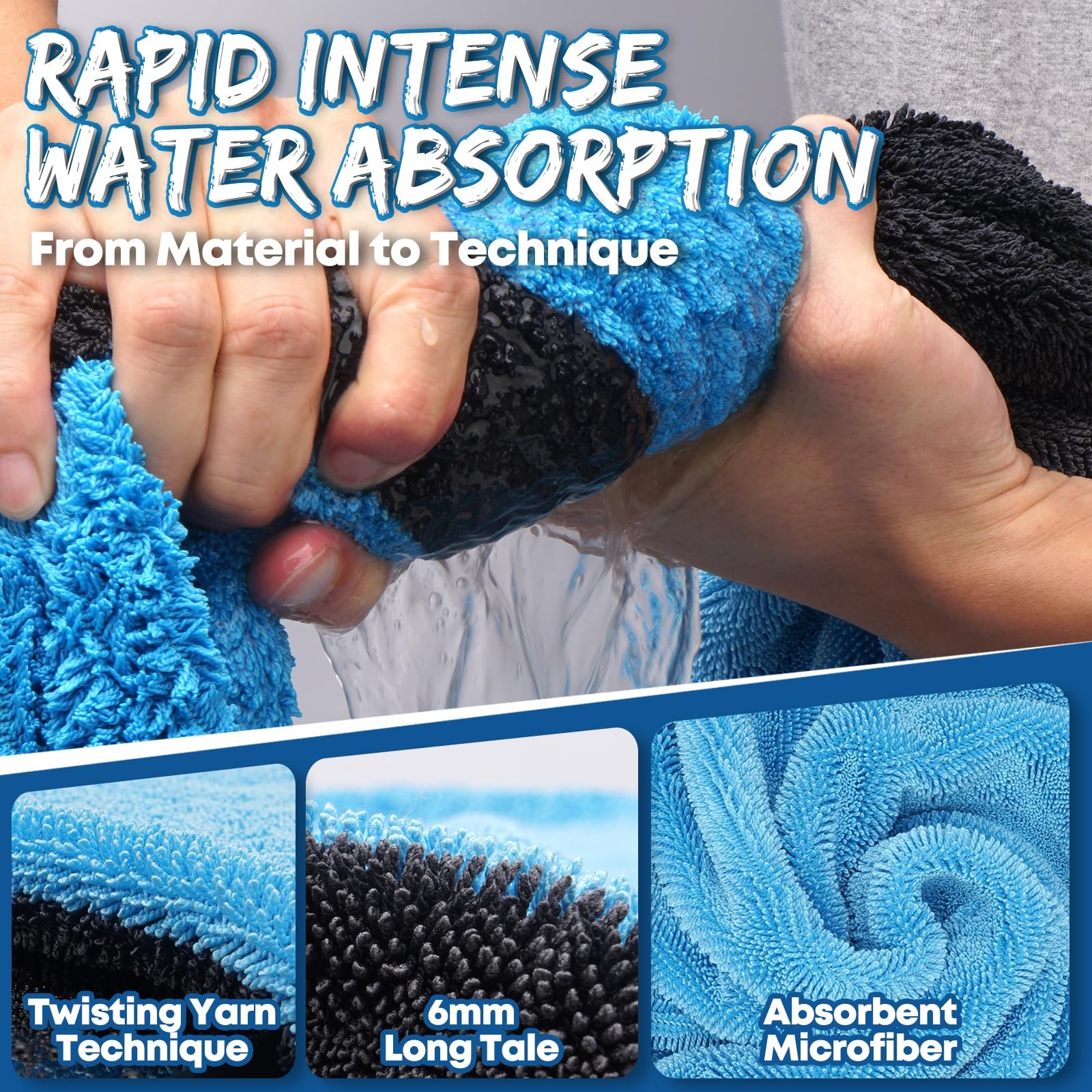 Metyond 48”x24” Car Drying Towel for Full-Sized SUV, Dual Sided Microfiber Ca…