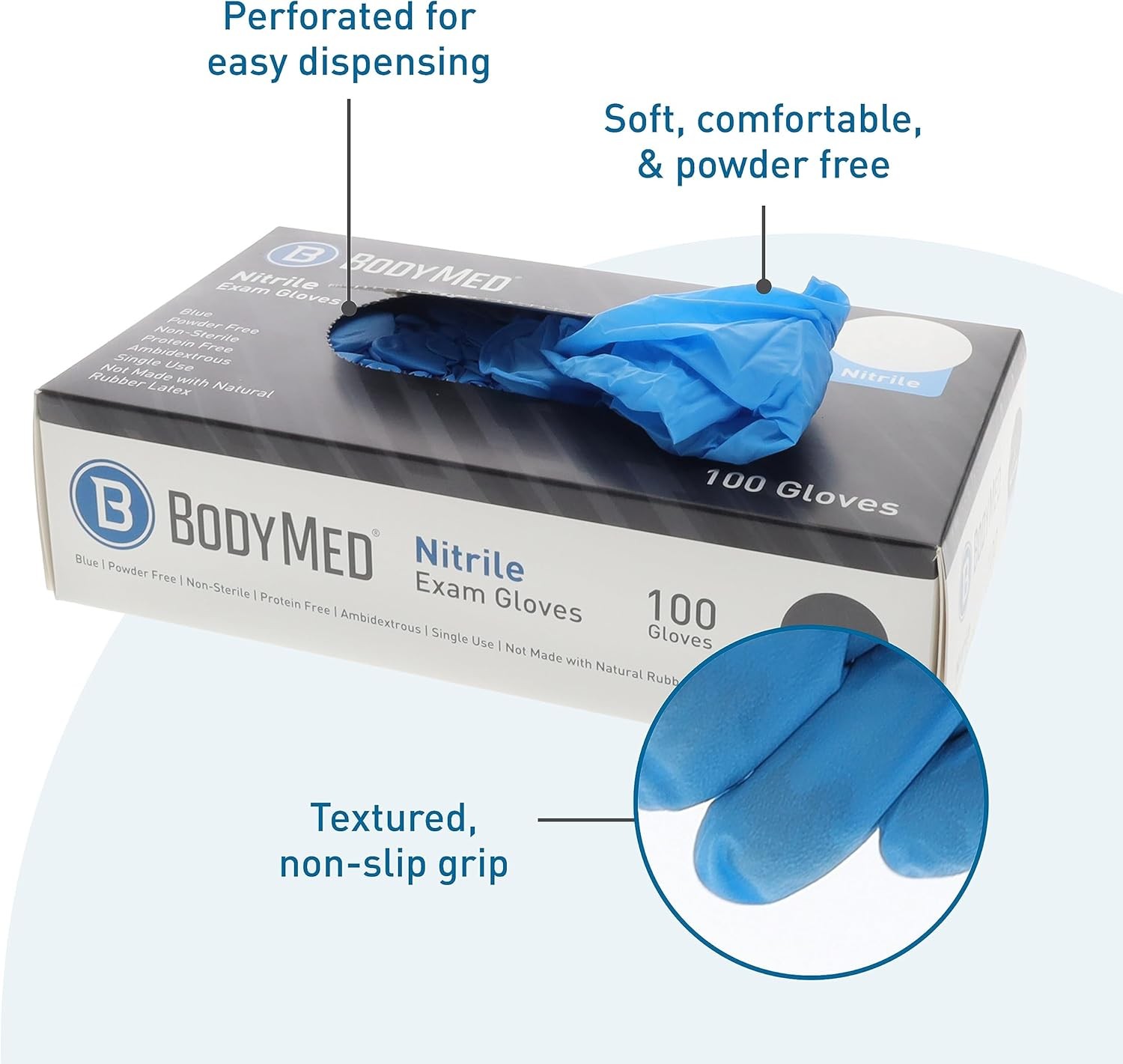 Nitrile Gloves for Exam and Home Use, Medium, 1,000 Count – Latex & Powder