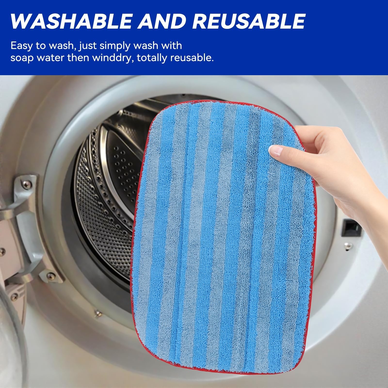 6 Pack Microfiber Steam Mop Pads – Reusable & Washable Replacement for MC1375, M