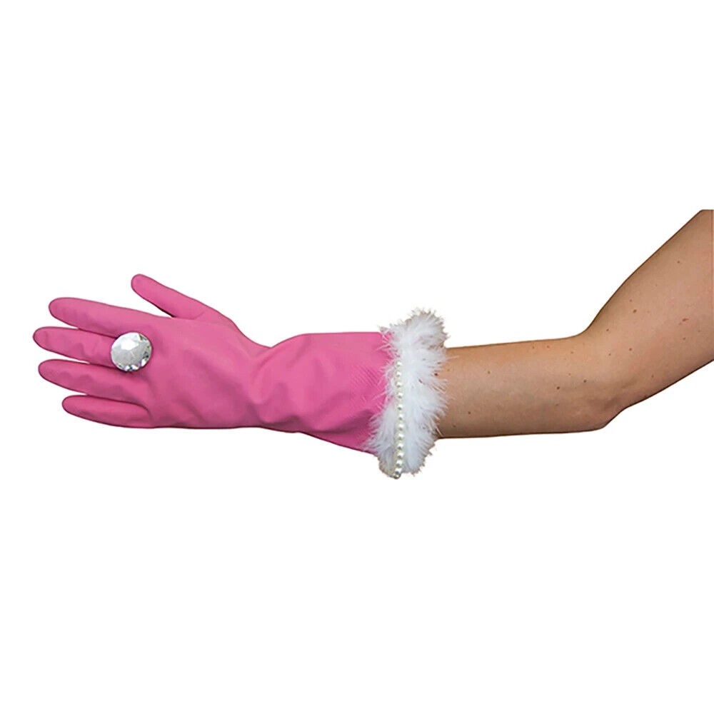 Pink & Pearly Diamond Luxury Glam Gloves – Household Washing Cleaning Kitchen