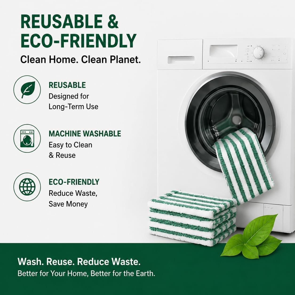 Libman Wet & Dry Microfiber Mop Refills – 2 Pack Reusable Washable Microfiber…