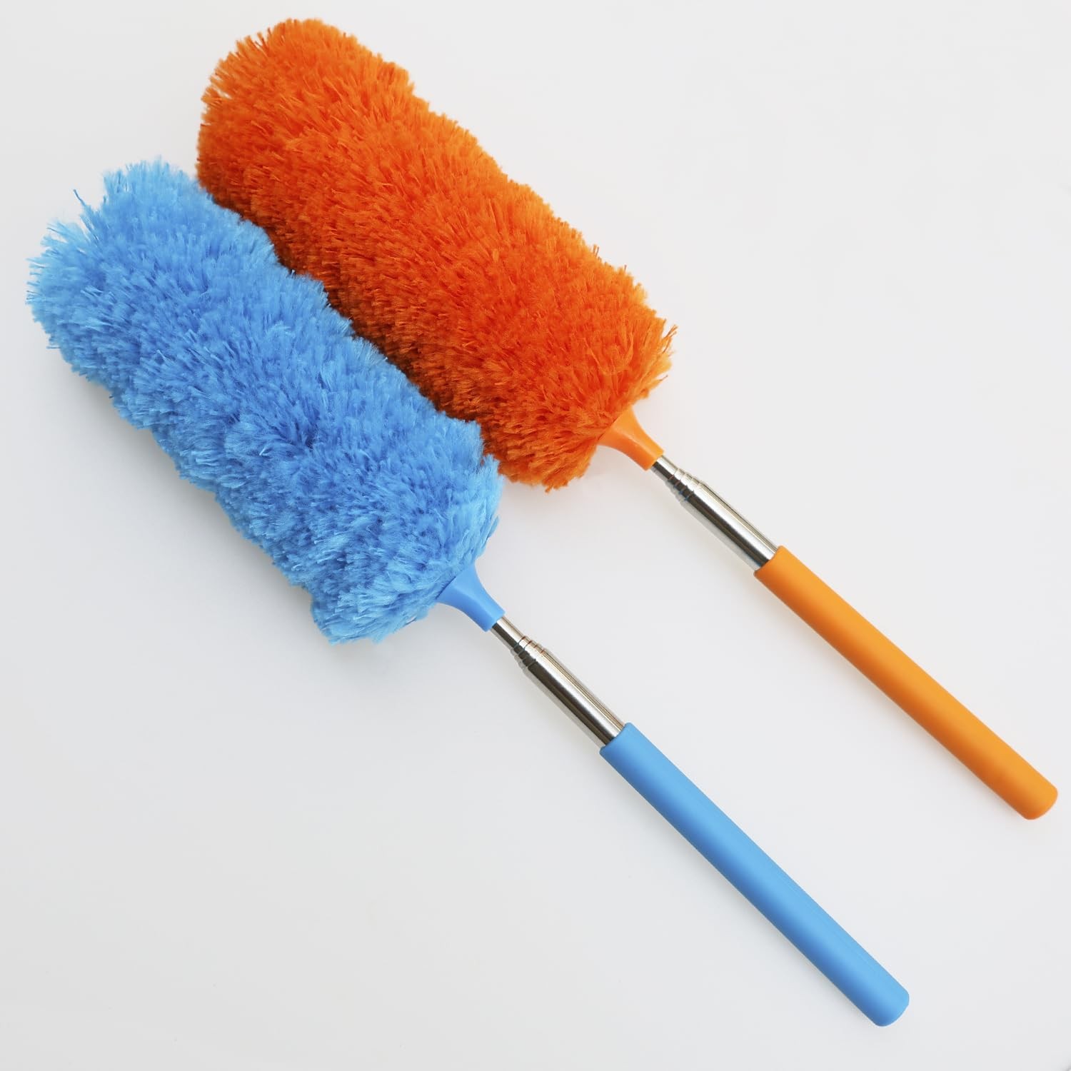 2 Pack Small Washable Microfiber Feather Dusters Orange Blue