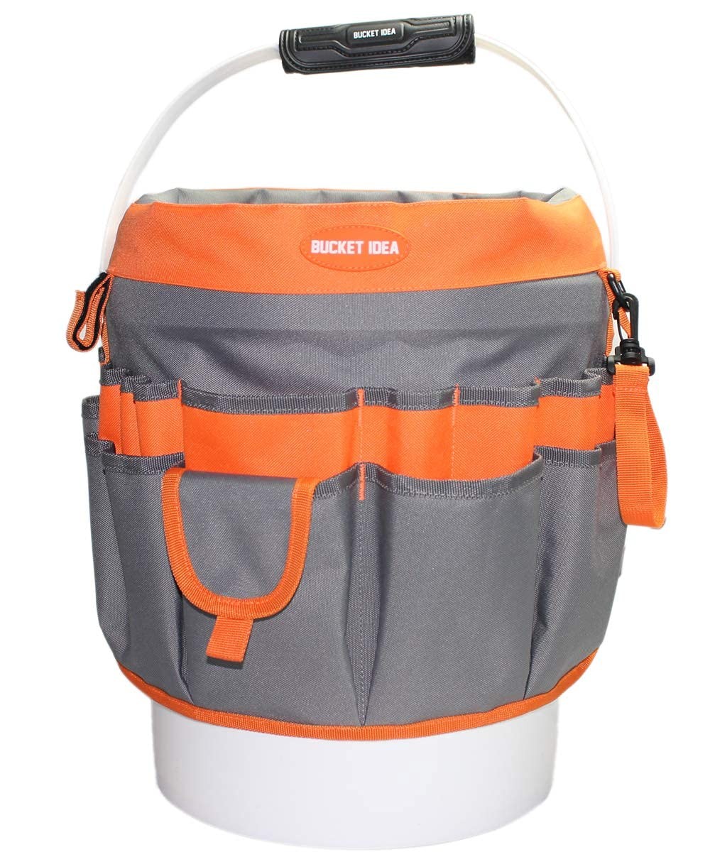 MELOTOUGH Bucket Idea Tool Organizer With 35 Pockets Fits to Orange