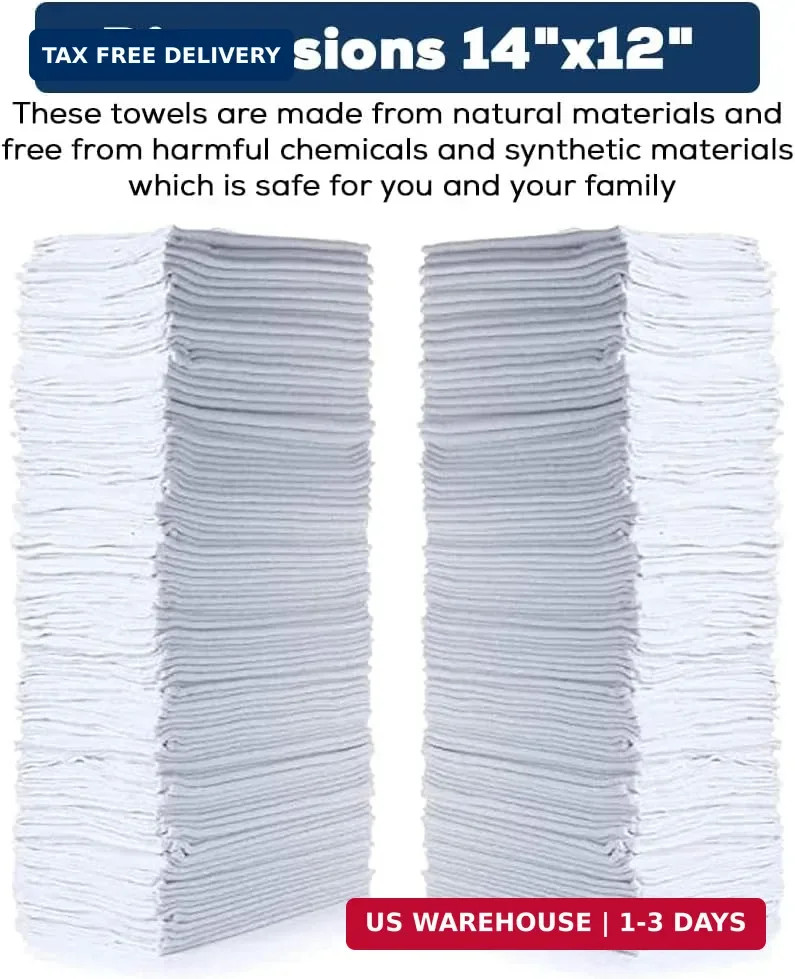Simpli-Magic Cotton Shop Towels 14″x12″ (145 Pack) – Reusable Cleaning Shop Rags