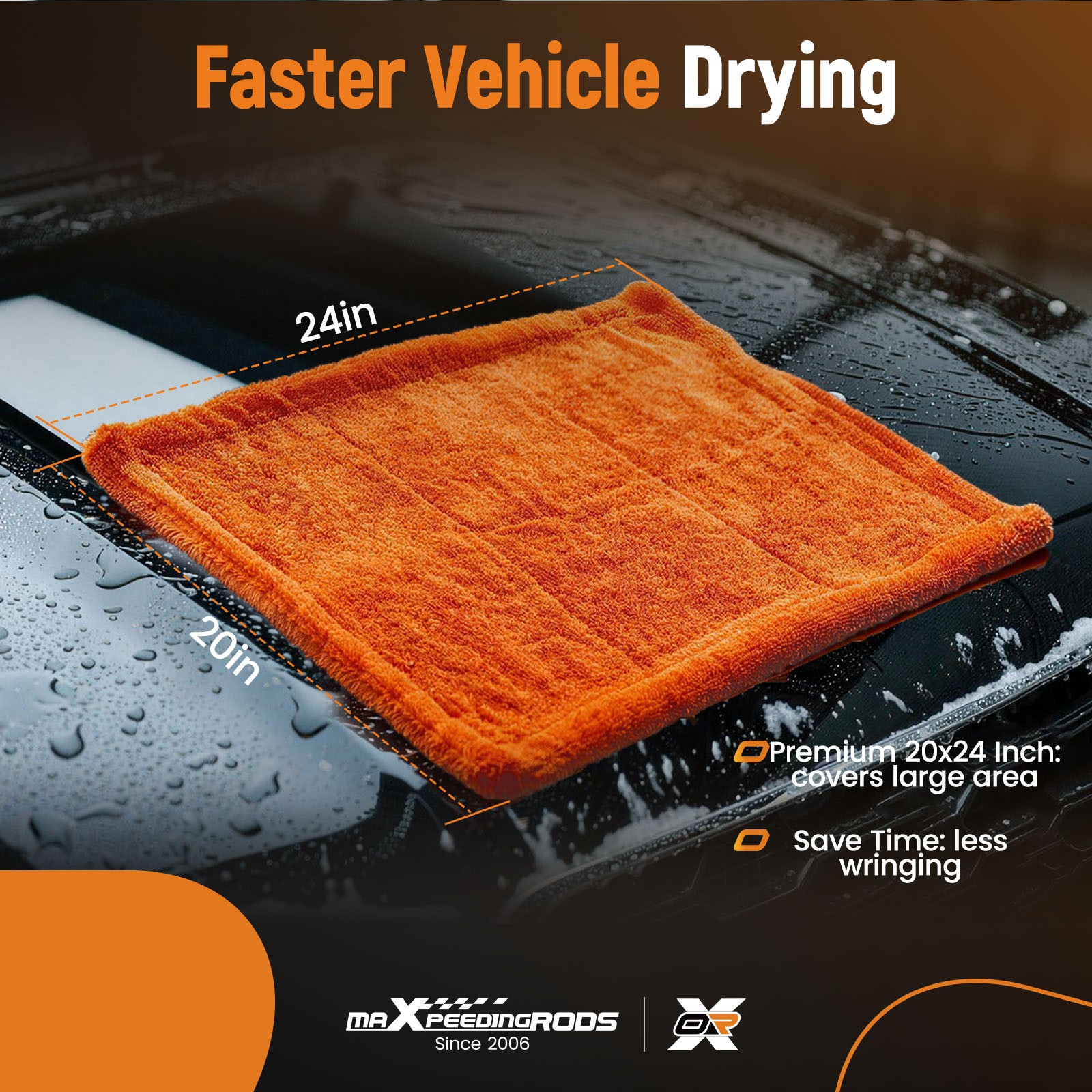 1200GSM Car Wash Towel 20″x24″ Microfiber Drying Detailing Professional Cloth