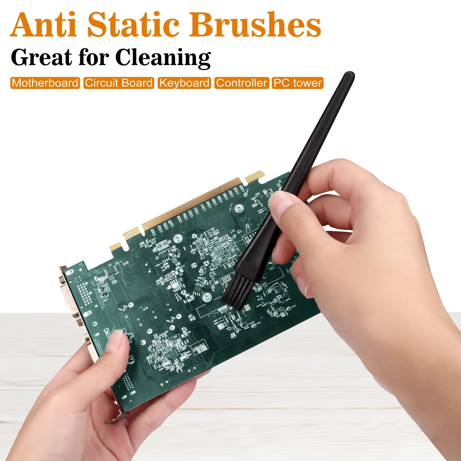 Small Portable Nylon Anti Static Brushes Electronics Computer Small, Black