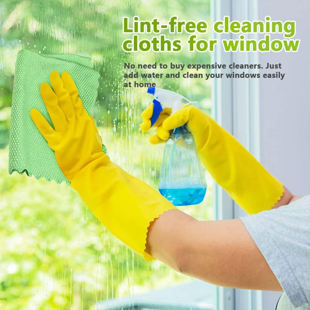 HOMEXCEL Microfiber Glass Cleaning Cloths-6PK 16×14 Lint Free Window Cleani…