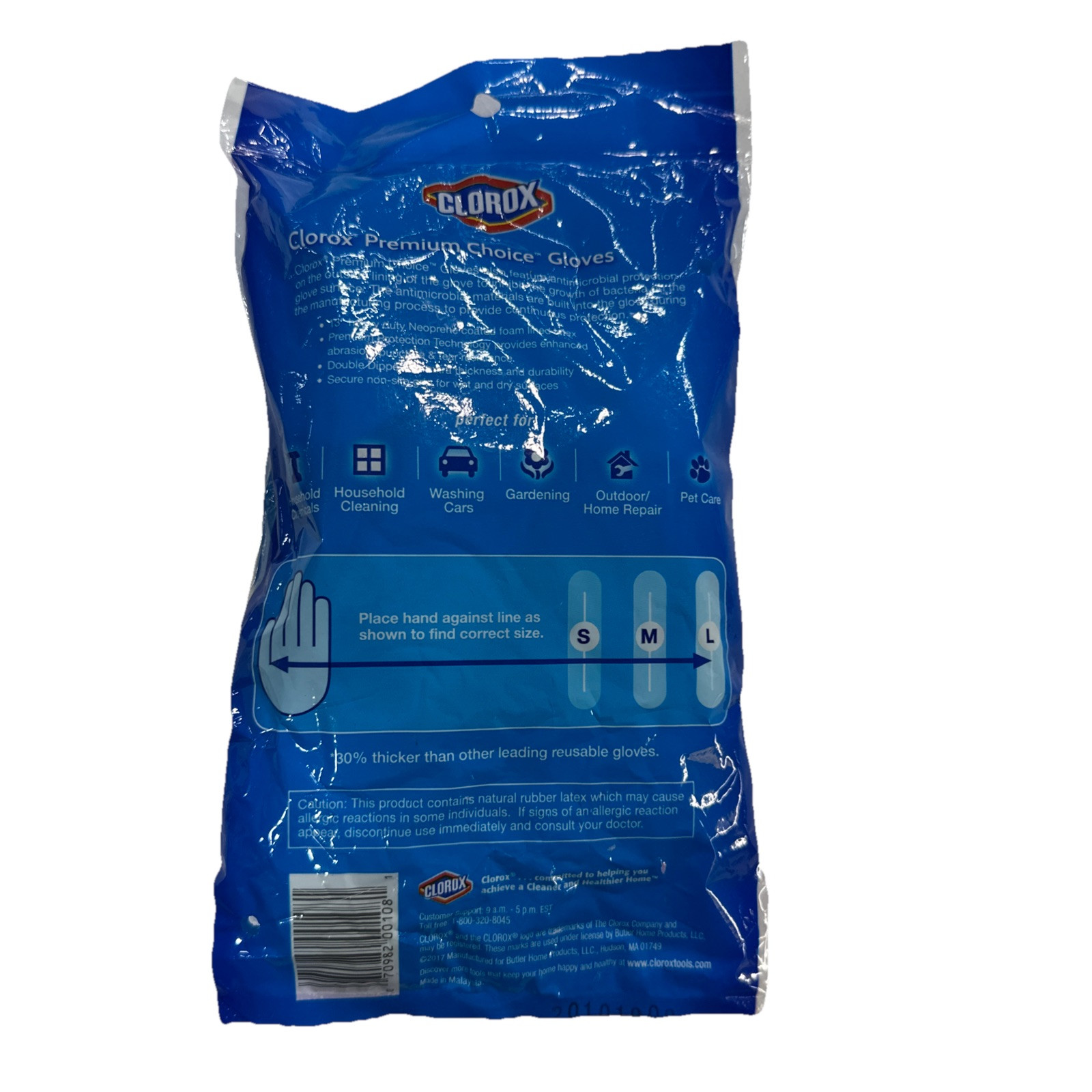 2 Pack CLOROX Neoprene Dipped General Purpose Premium Choice Gloves, Large