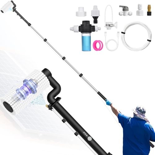 Solar Panel Cleaning Brush, Electric Solar Panel Cleaning Kit | With 20.34ft