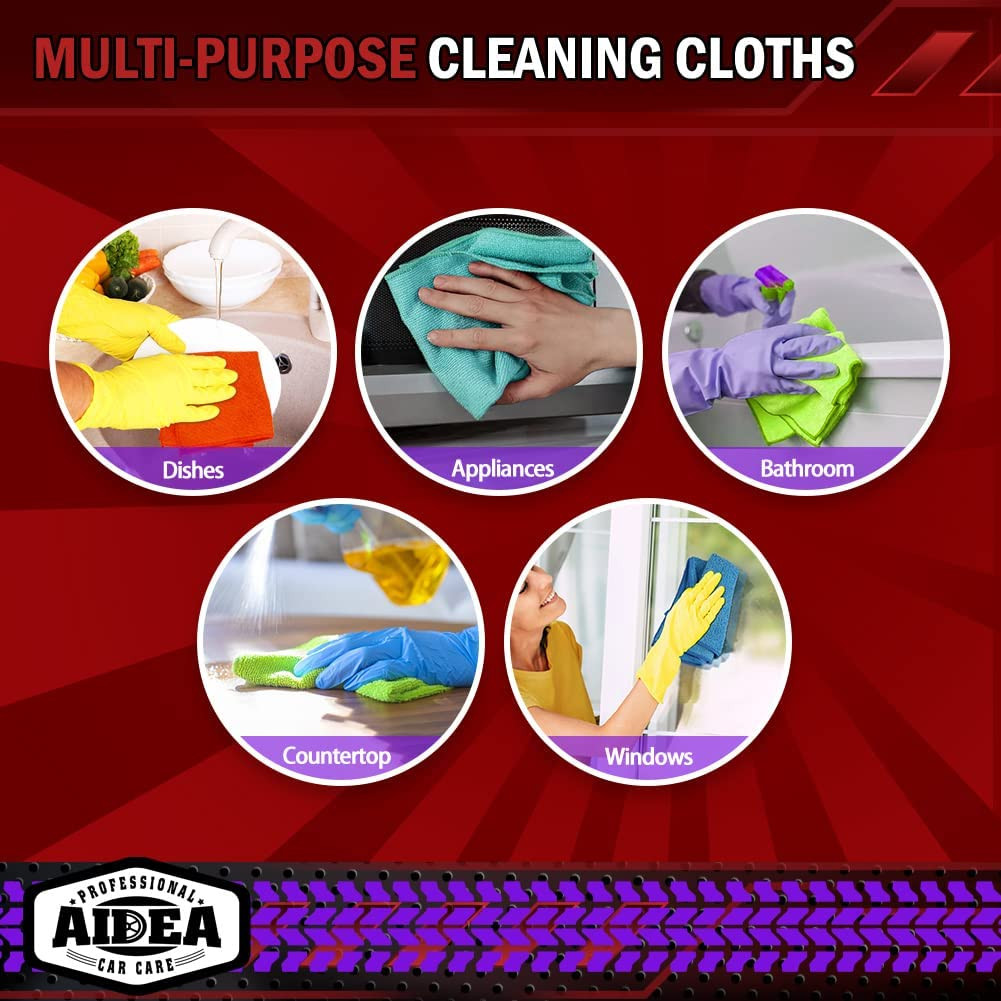 Microfiber Cleaning Cloth, 50PK, Microfiber Towels for Cars, Premium Wash Cloths