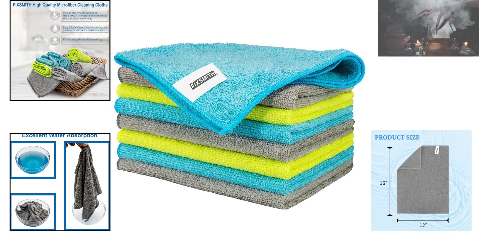 High-Quality Microfiber Cleaning Rags – Pack of 8, Soft & Super Absorbent Cloths