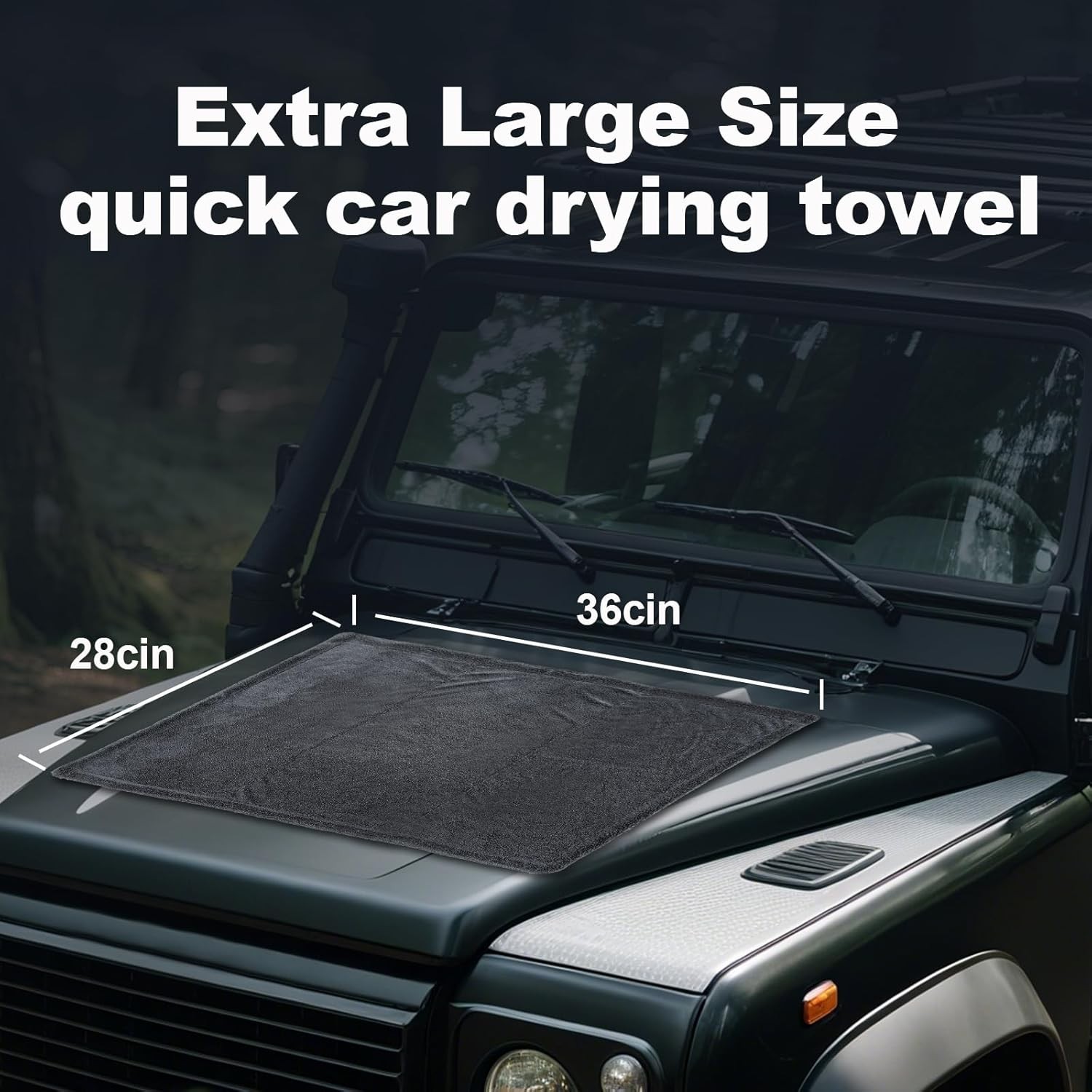 2-Pack Car Drying Towel (28″ x 36″),1500 GSM Double Sided Microfiber Towels for