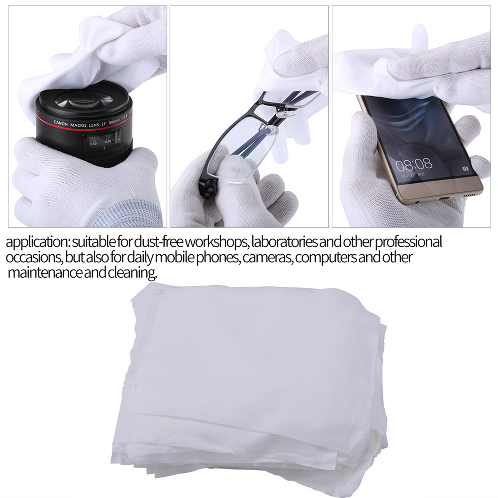 100pcs Bag 6inch Phone LCD Repair Clean Cloth Anti Static Microfiber Cleanro AP9