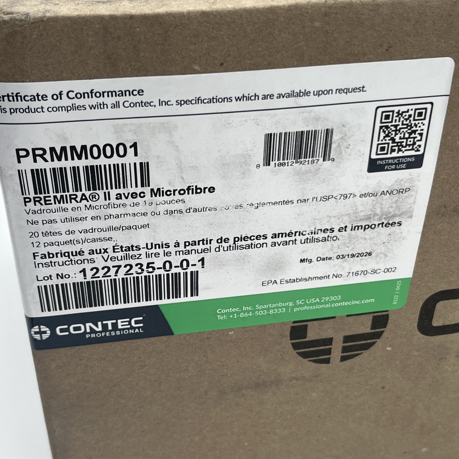 NEW!! PREMIRA Ii Disposable Microfiber Floor Pad – PRMM0001 – 240 per Case