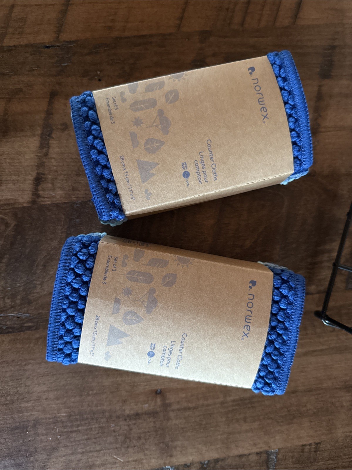 Norwex Counter Cloth & Box Set Brand New Wire House Holder – Teal/Sea Mist/Blue