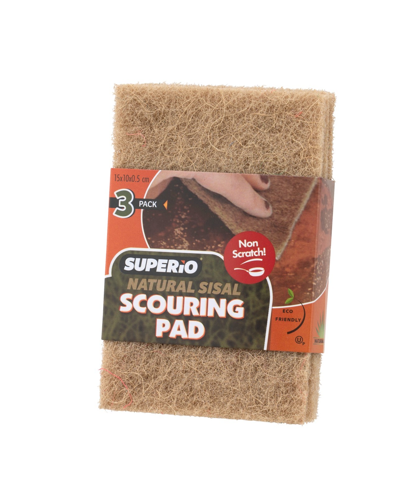 Superio Heavy Duty Natural Sisal Scouring Pads Non Scratch 24 Pack Scratch Free