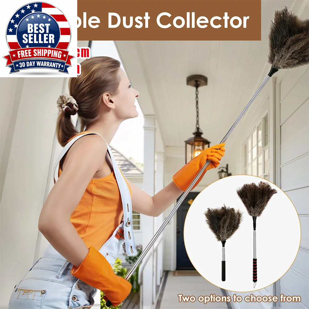 Feather Duster Ostrich Feather Duster with Extendable Metal Handle anti Static C