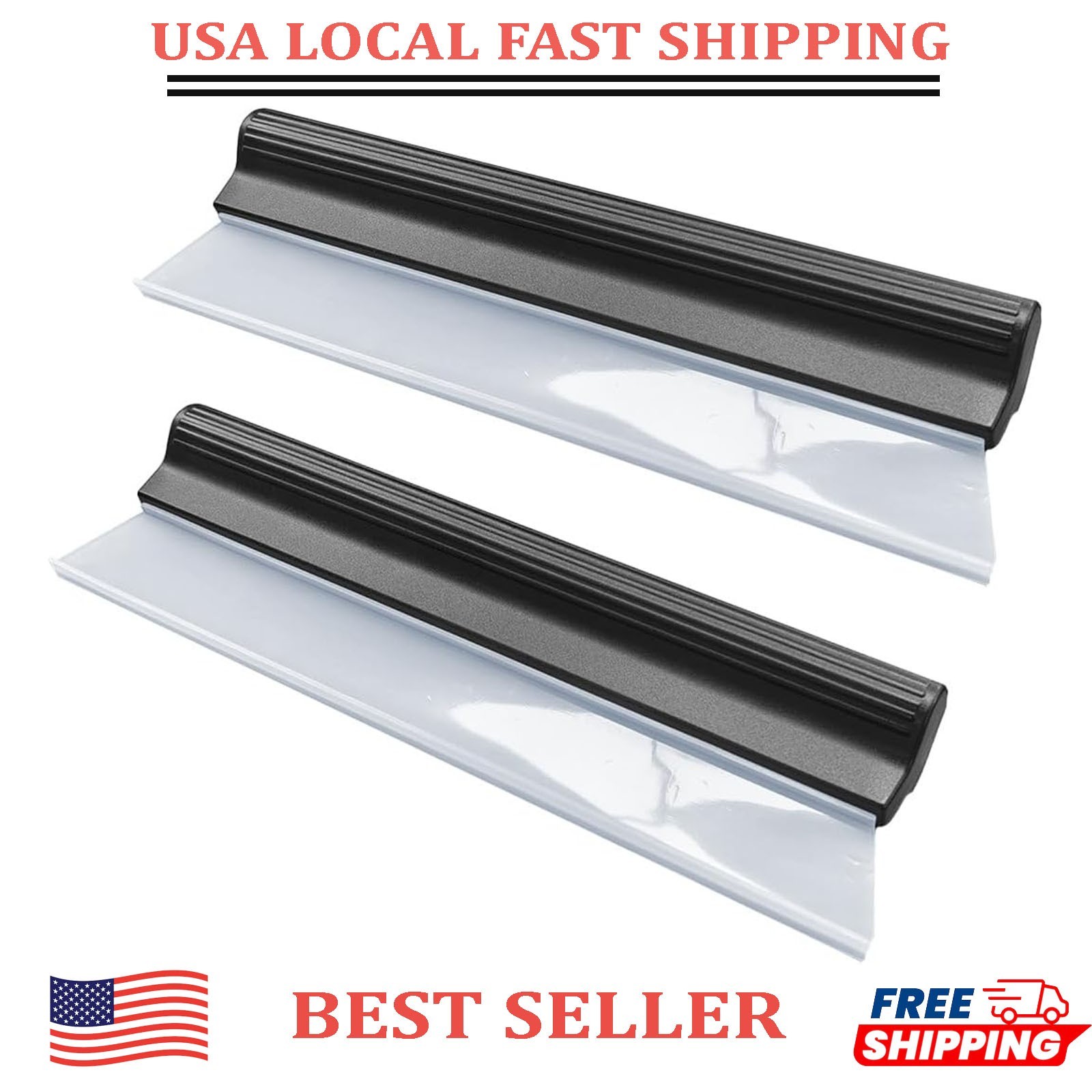 2PCS 10 Inch T-Bar Water Blade Squeegee for Drying, Flexible Silicone Car Water