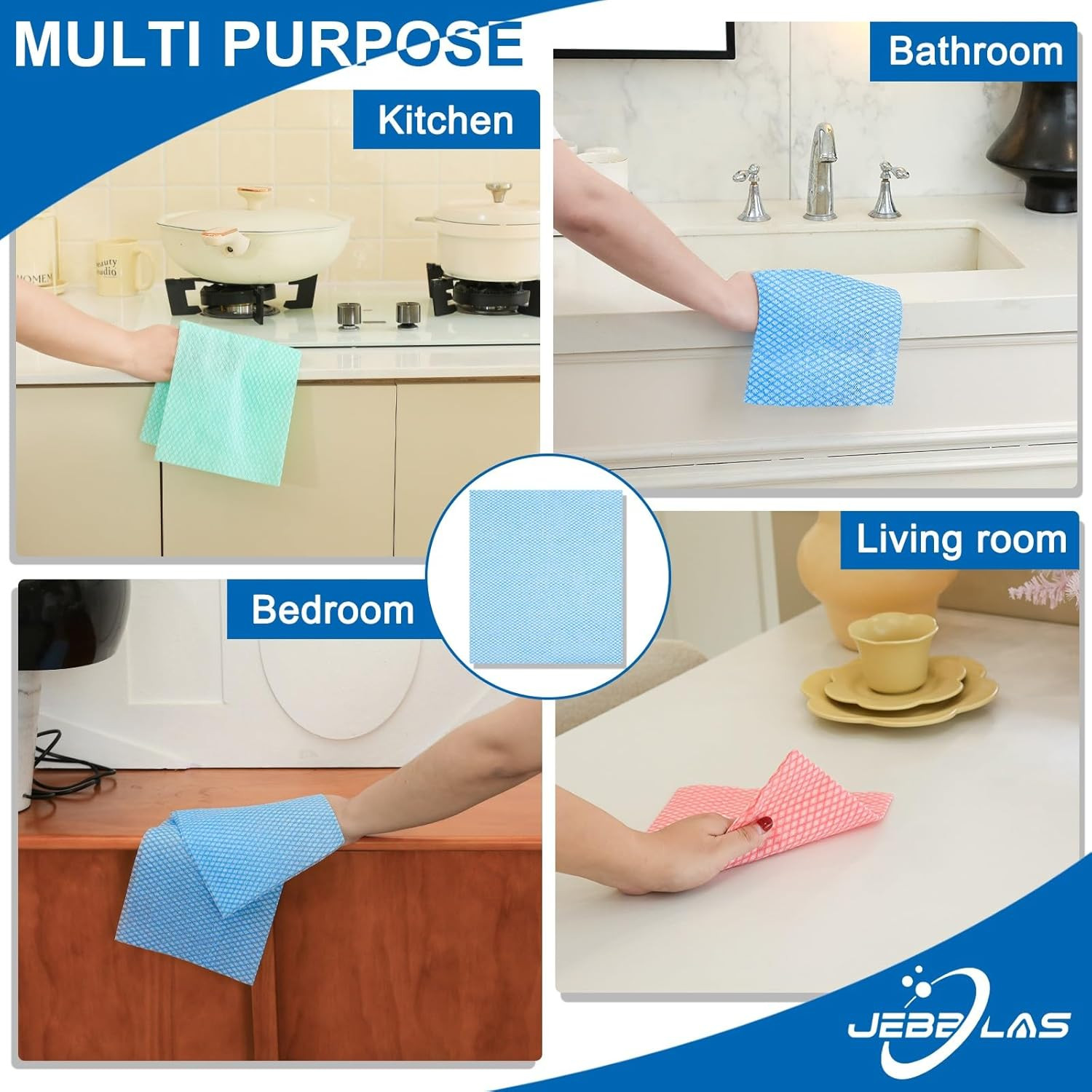 Disposable Cleaning Towels and Dish 50 Count (Pack of 1) Green