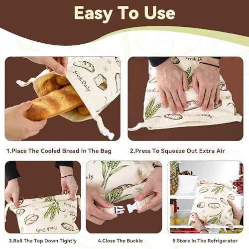 2 Pack Beeswax Bread Bags for Homemade Bread,17×13 In Sourdough Storage