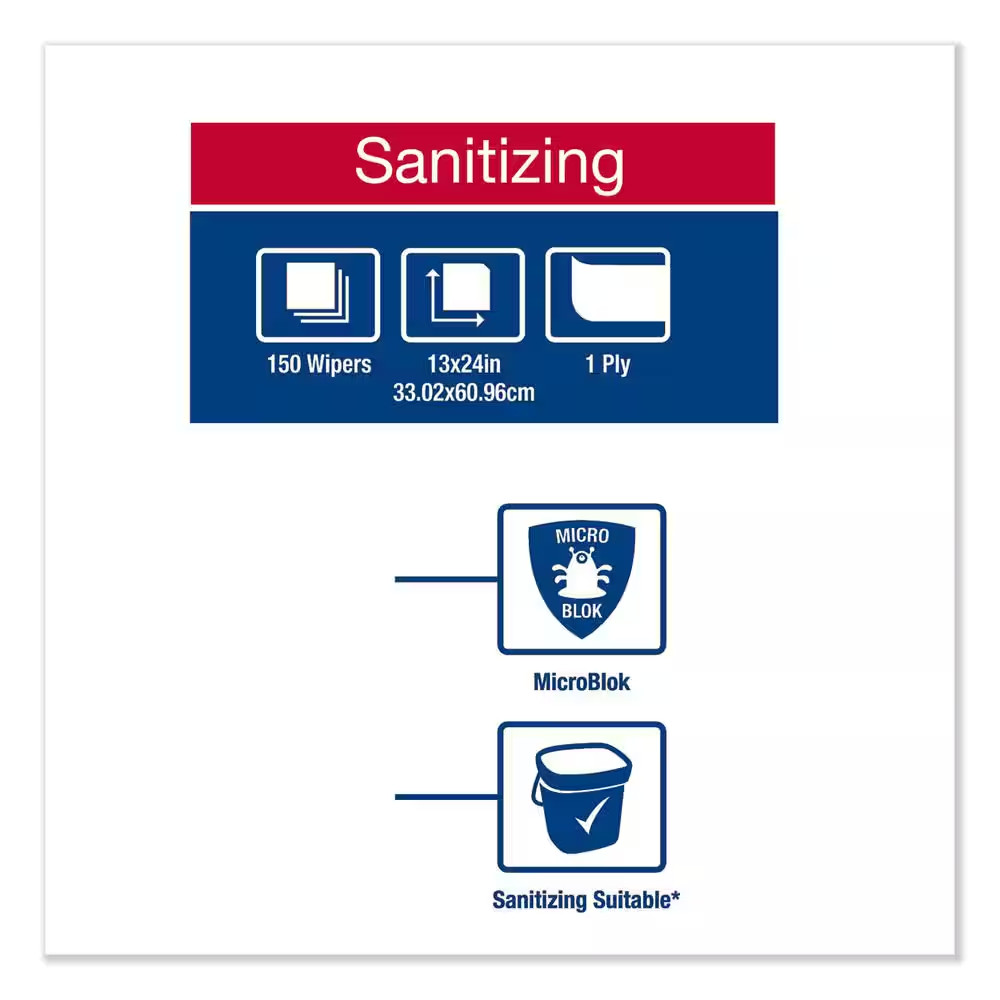 13 In. X 24 In., White Food Service Cleaning (150/Carton)