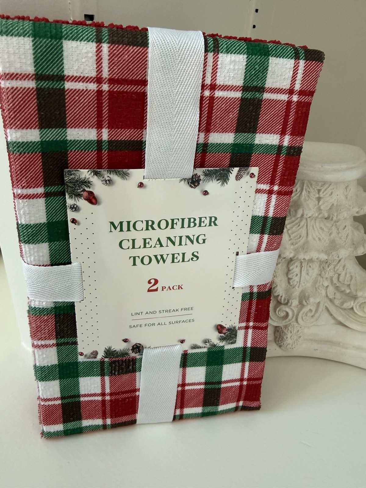 Holiday 2 Pk Microfiber Kitchen Cleaning Towels New Safe For All Surfaces