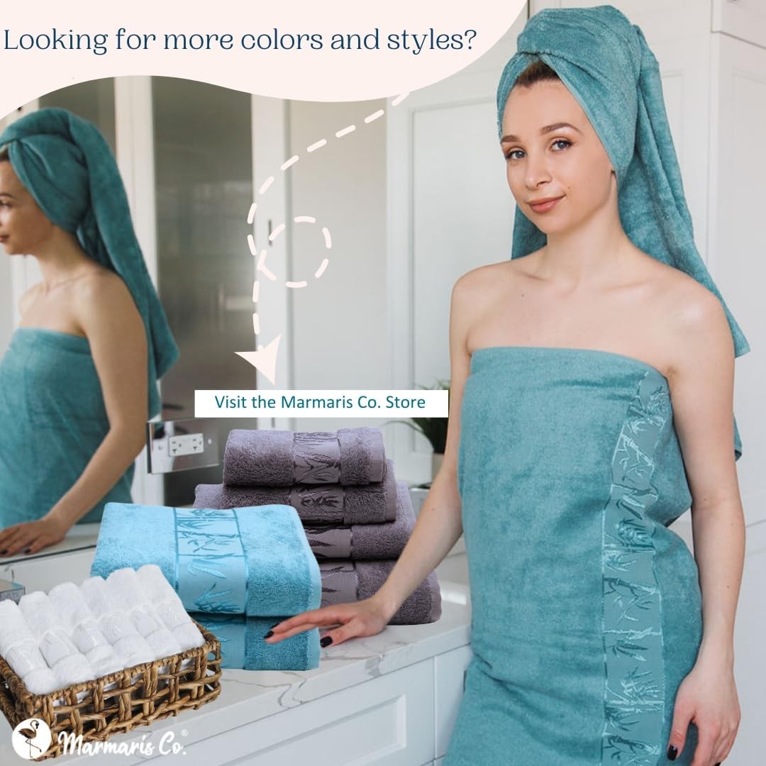 Set of 2 Luxury Super Soft Bath Towels – Premium Viscose Derived from Bamboo &