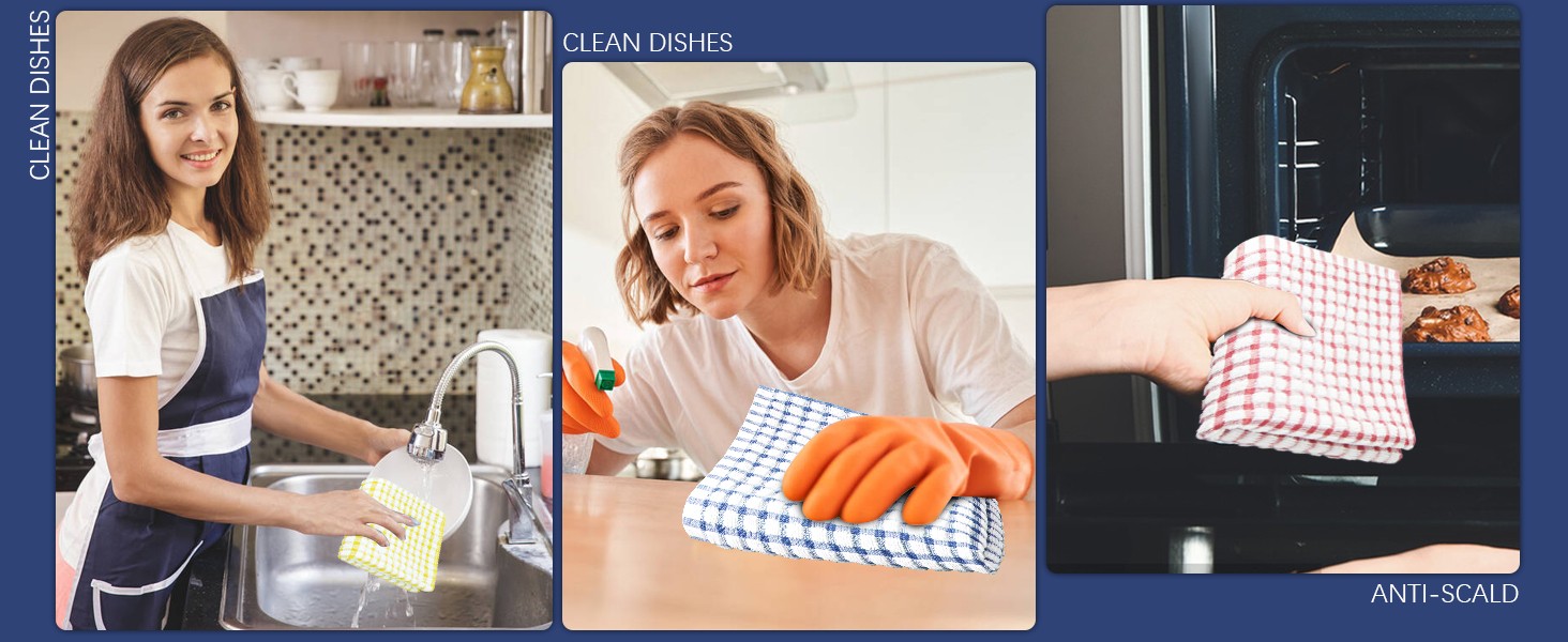 Dish Cloths for Washing Dishes, Super Soft and Absorbent Kitchen Dish Rags,