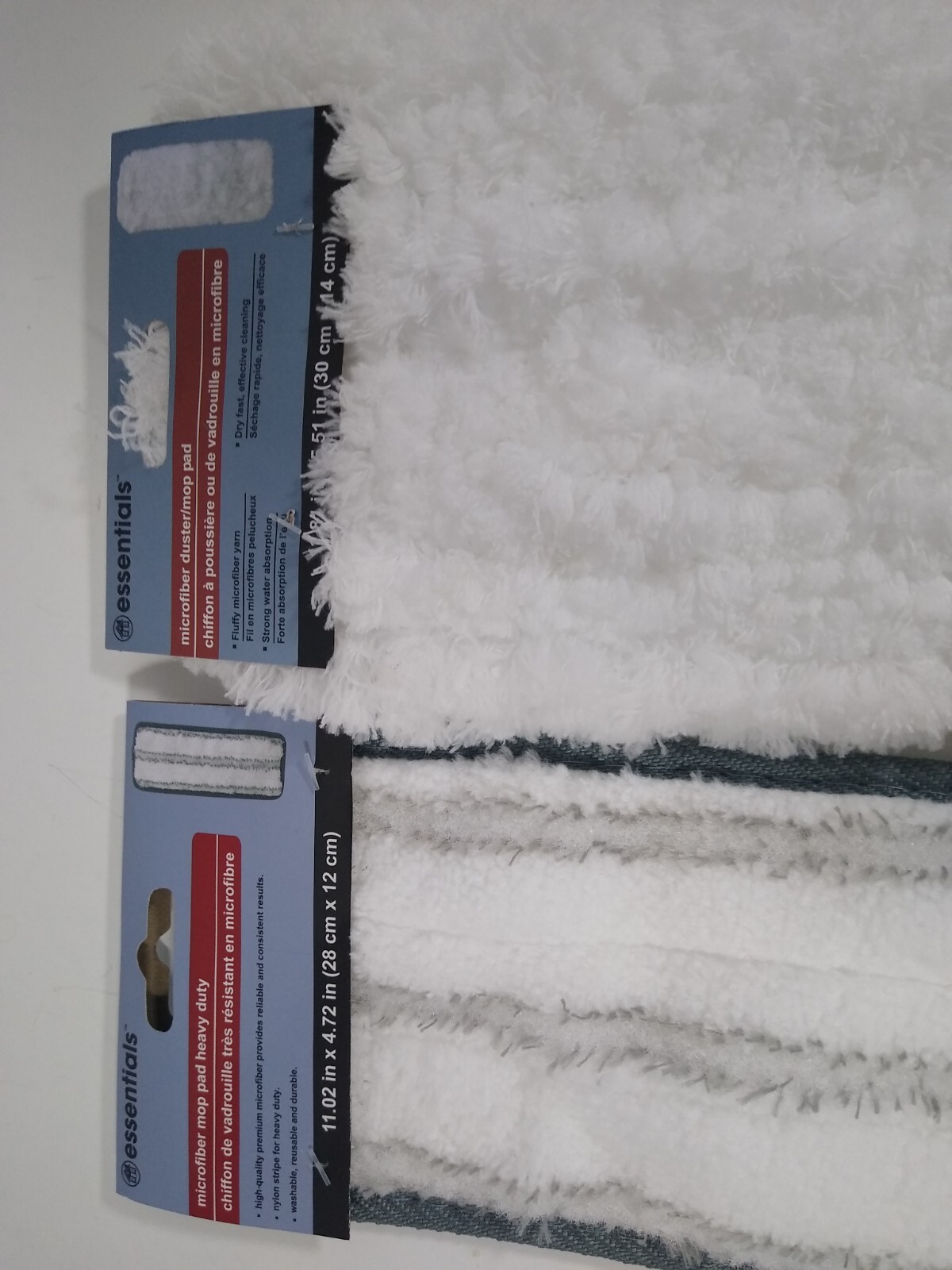 Microfiber Duster Mop Pads Lot of 2 Reusable Washable Almost 11″ x 5″ Essentials