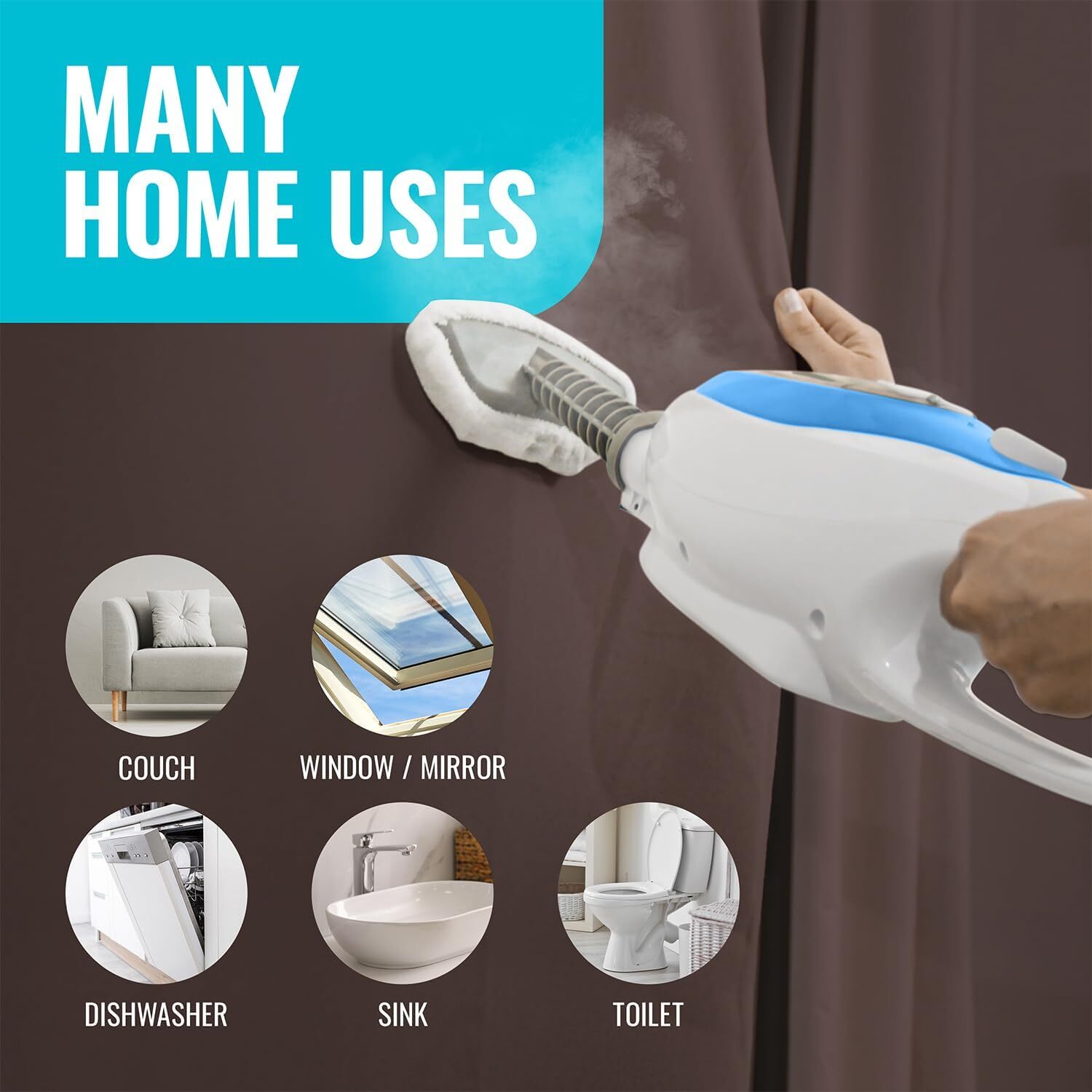 PurSteam Steam Mop Cleaner 10-in-1 with Convenient Detachable Handheld Unit
