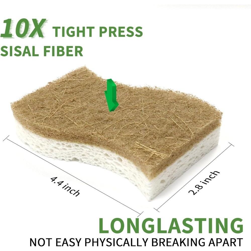 Eco Friendly Compostable Kitchen Sponge 9 Pack Biodegradable Cellulose Coconut