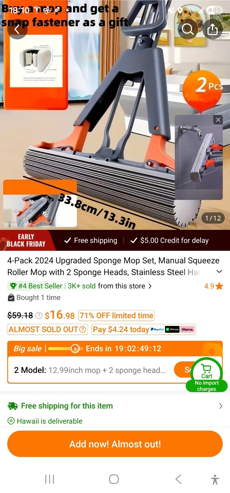 1 Mop And Brand New Mophead Refill