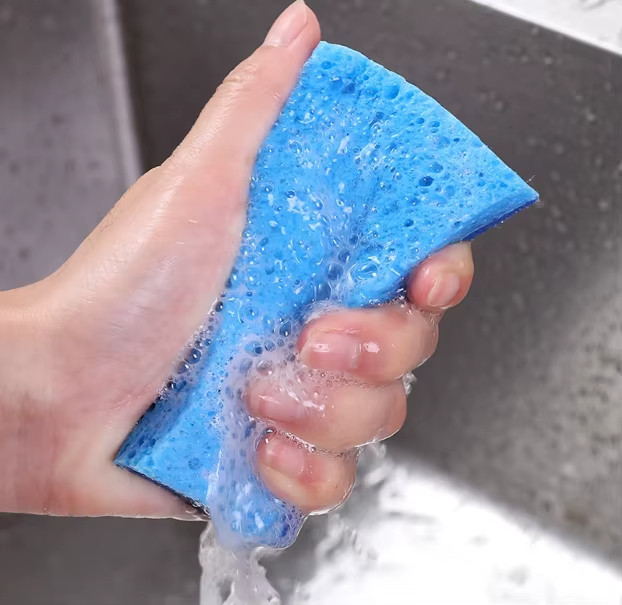50 pk Blue Dual Sided NonScratch Kitchen Sponges Heavy duty Long Last EasyDry