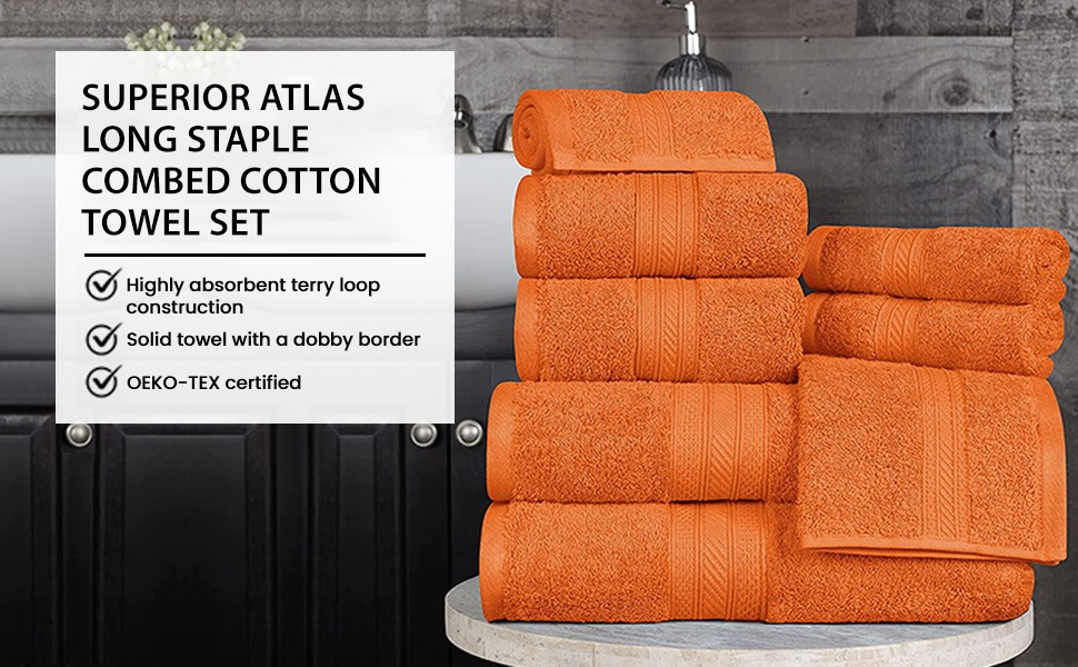 Superior 700 GSM Long Staple 100% Combed Cotton, Durable, Plush and Absorbent