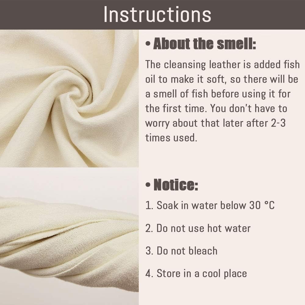 Real Leather Chamois Cloth 20” x 27.6” – Effortless Drying for Your Vehicle