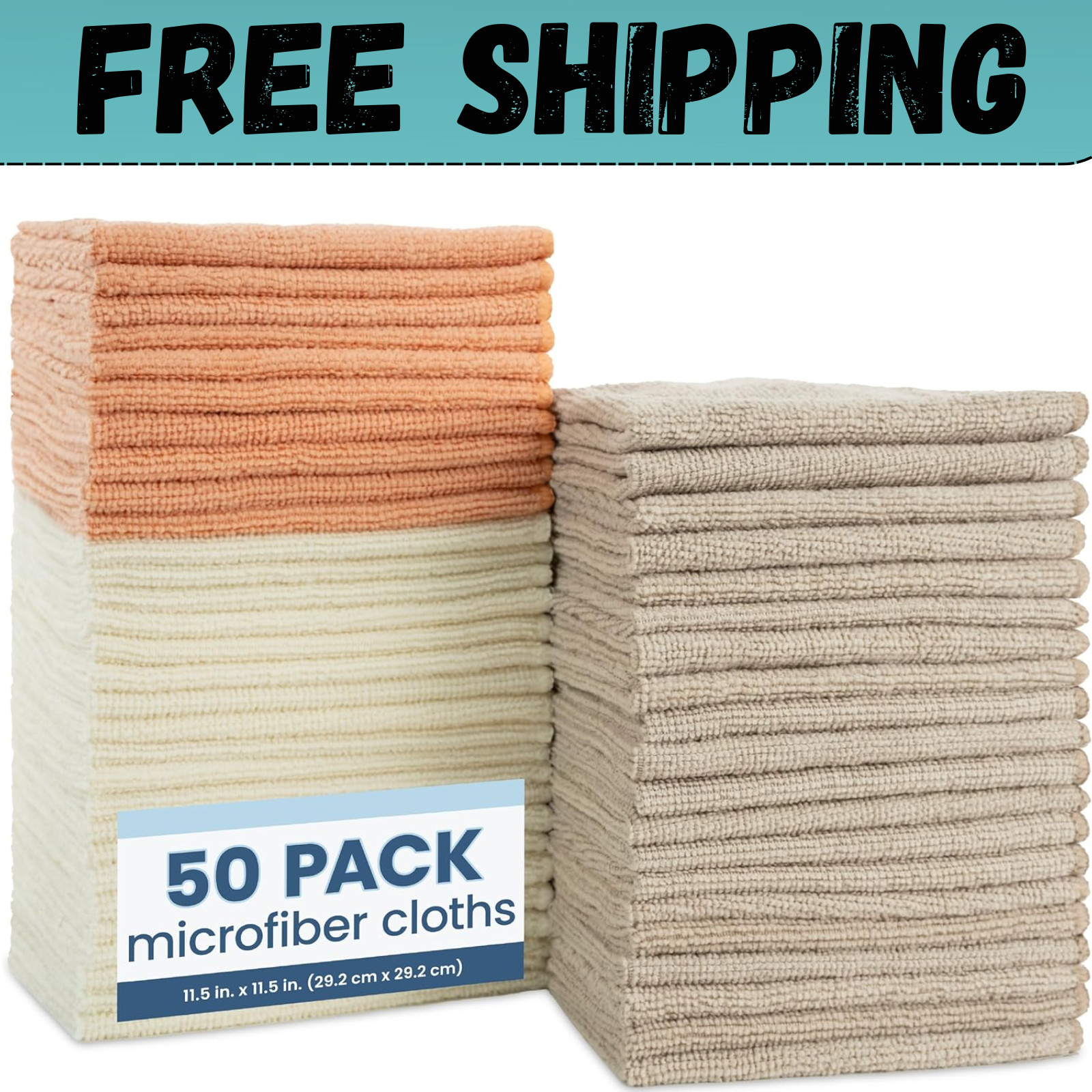 Microfiber Cleaning Cloth Set of 50 Towel Rag Car Polishing Detailing No-Scratch