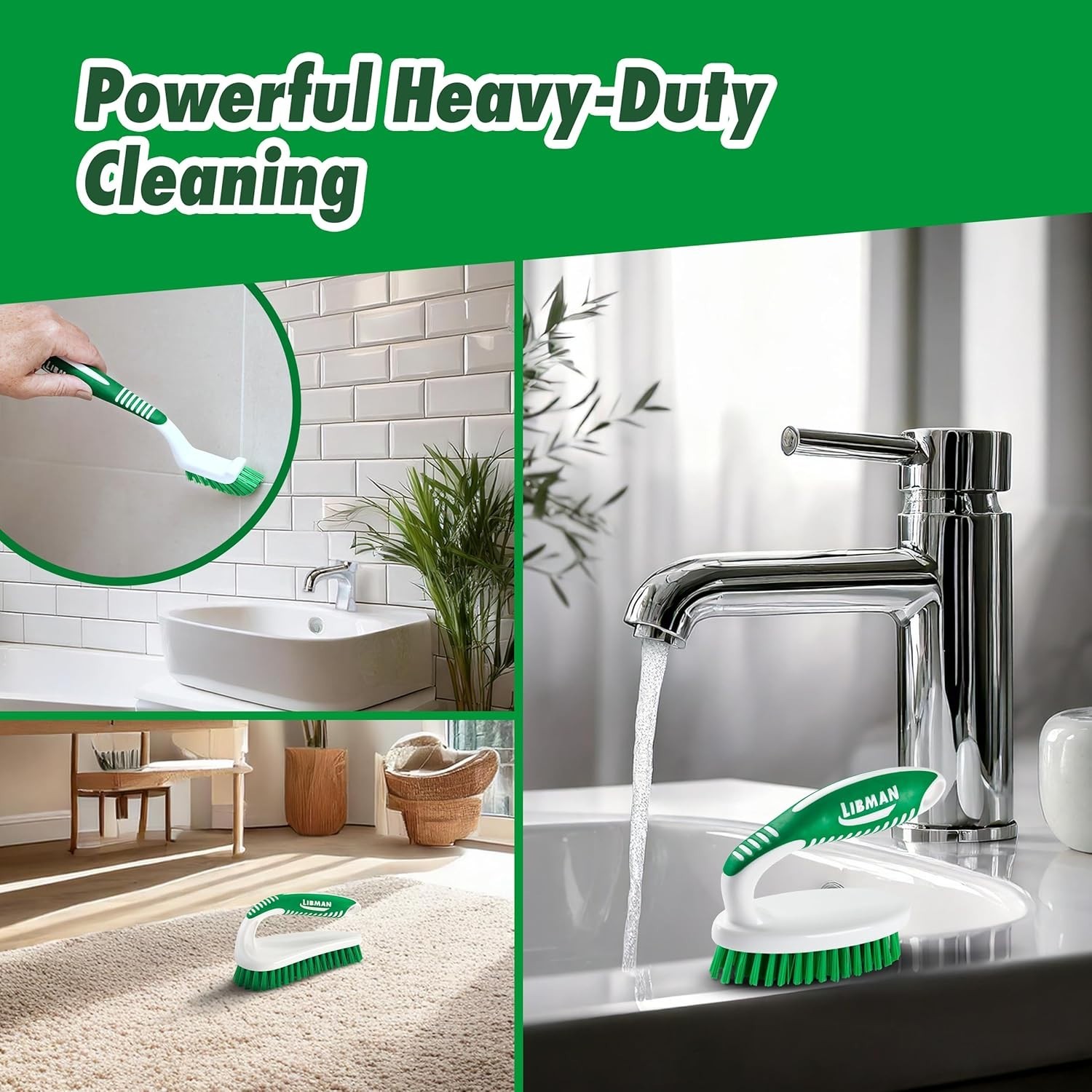 Ultimate Scrub Brush Kit: 3 Durable Brushes for Efficient Tile & Grout Cleaning