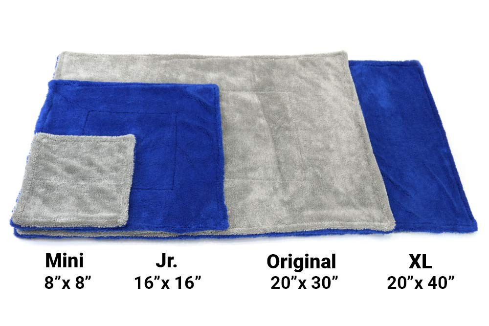 Amphibian Dual Side Microfiber Car Drying Towel Twist Plush 20×30 Inch Blue