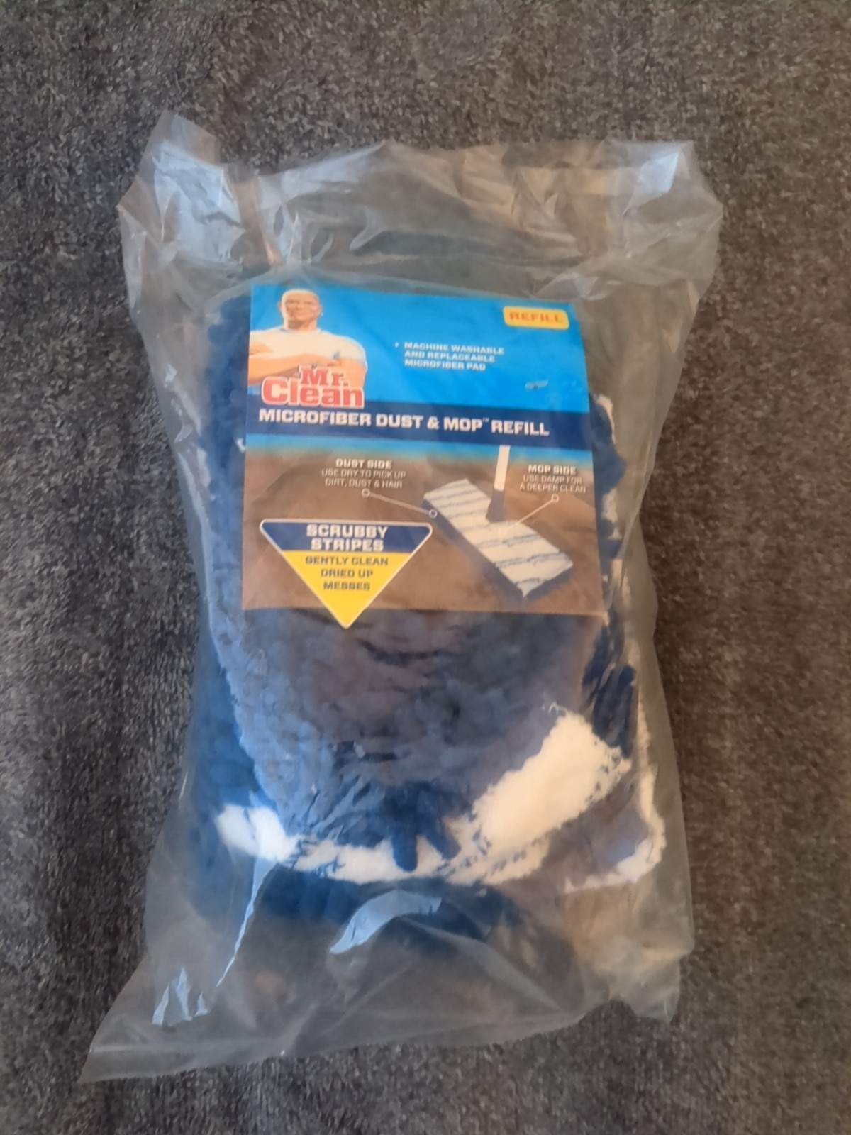 3 Pack Mr. Clean ®️ Microfiber Dust and Mop Refill Washable Scrubby Stripes