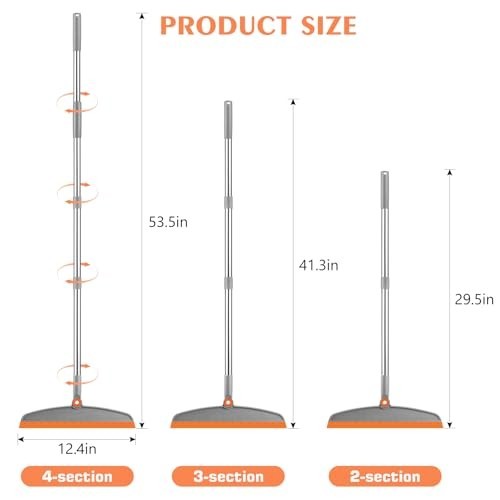 tXXFLOWER Silicone Air Broom Multifunction Broom with Long Handle Adjustable R